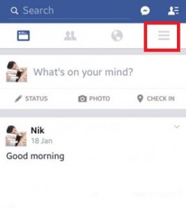 Tap on Settings in facebook app