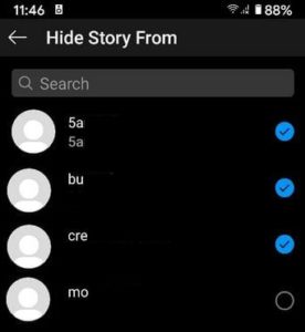 hide your story instagram