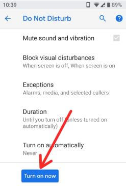 How to use Do Not Disturb on android P 9