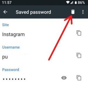 remove saved passwords chrome