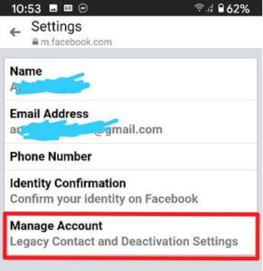how to deactivate facebook account andrioid facebook app