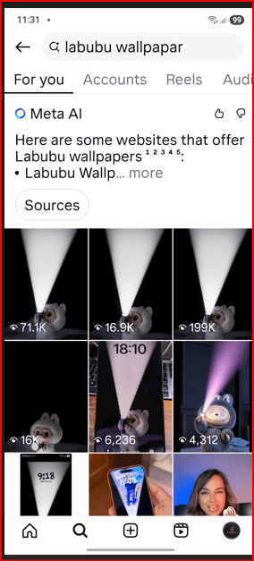 Search Labubu Wallpaper on Samsung Galaxy