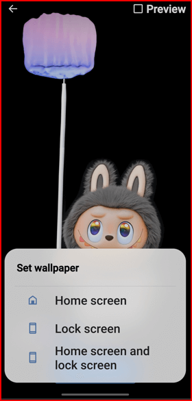 Set Live Labubu Wallpaper on Samsung Lock Screen