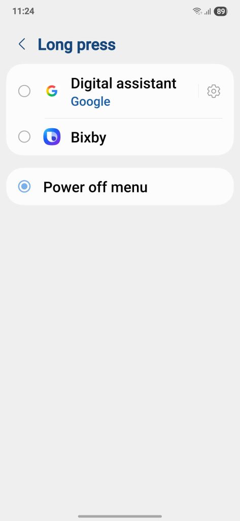 Tap the Power Off Menu on Samsung Z Fold 7